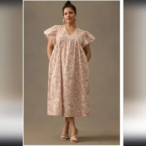 Anthropologie Pink Midi Dress